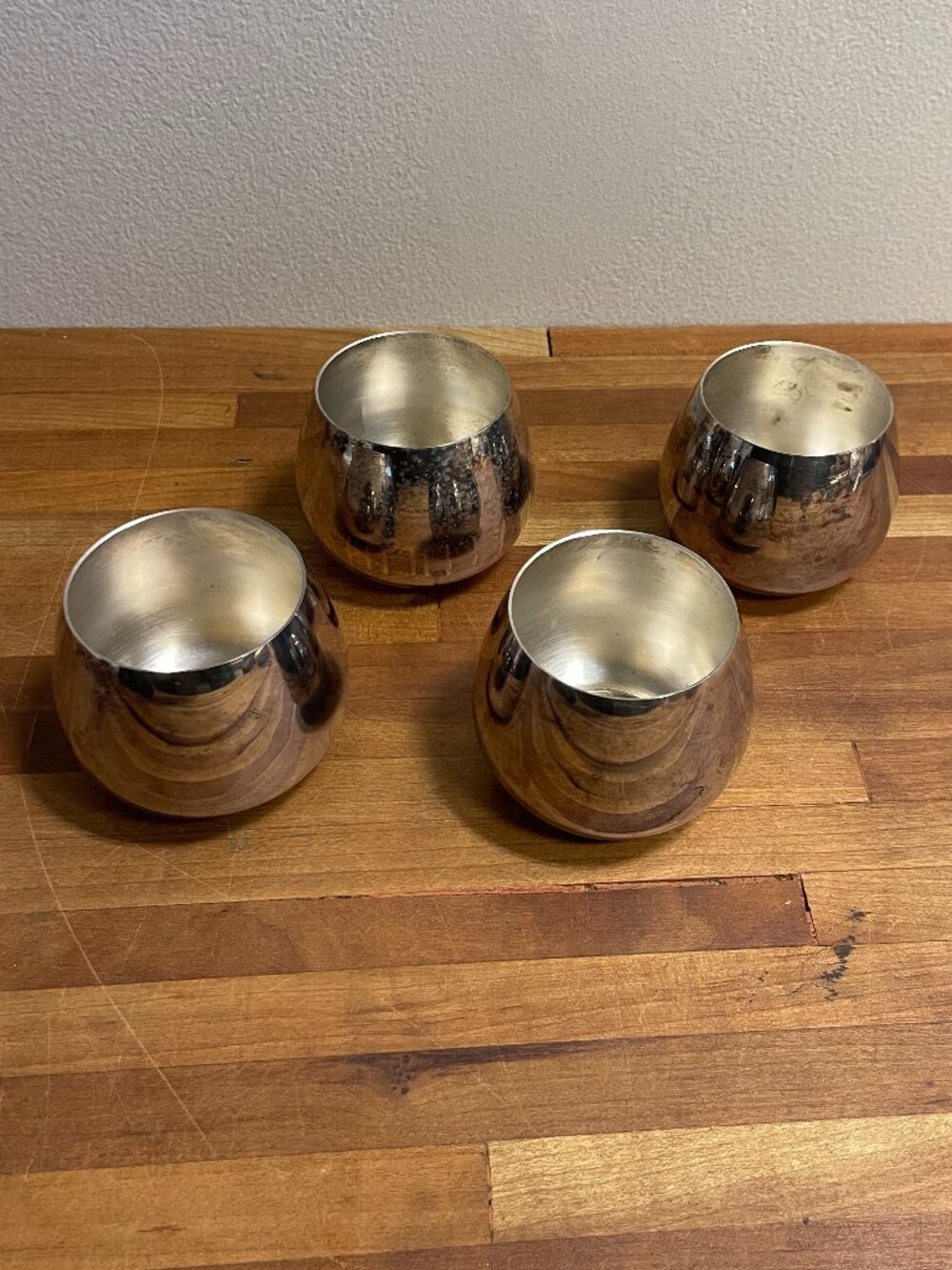 Vintage WM A Rogers Silverplate Roly Poly Drinking Cups Set of 4